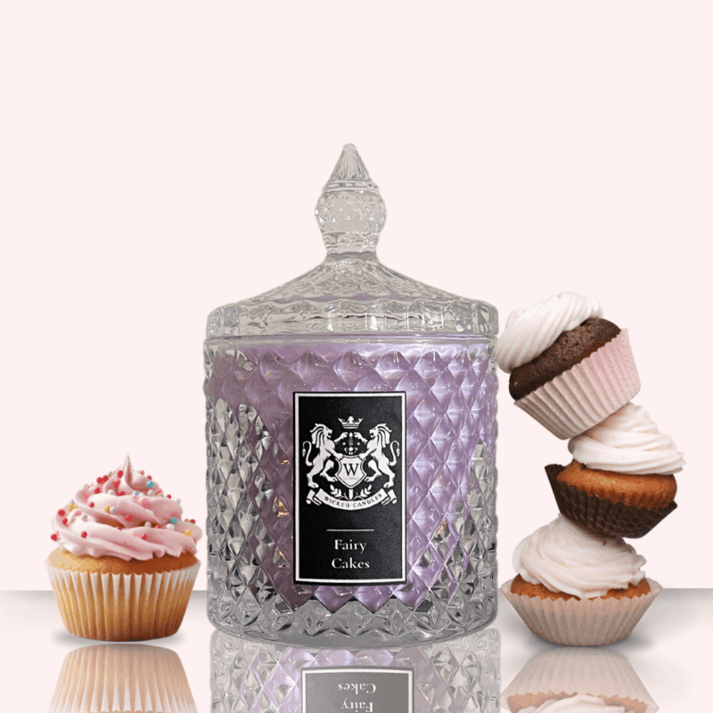 Αρωματικό κερί σόγιας Fairy Cakes σε γυάλινο βάζο – με άρωμα από φρεσκοψημένα γλυκίσματα, βανίλια και ζάχαρη