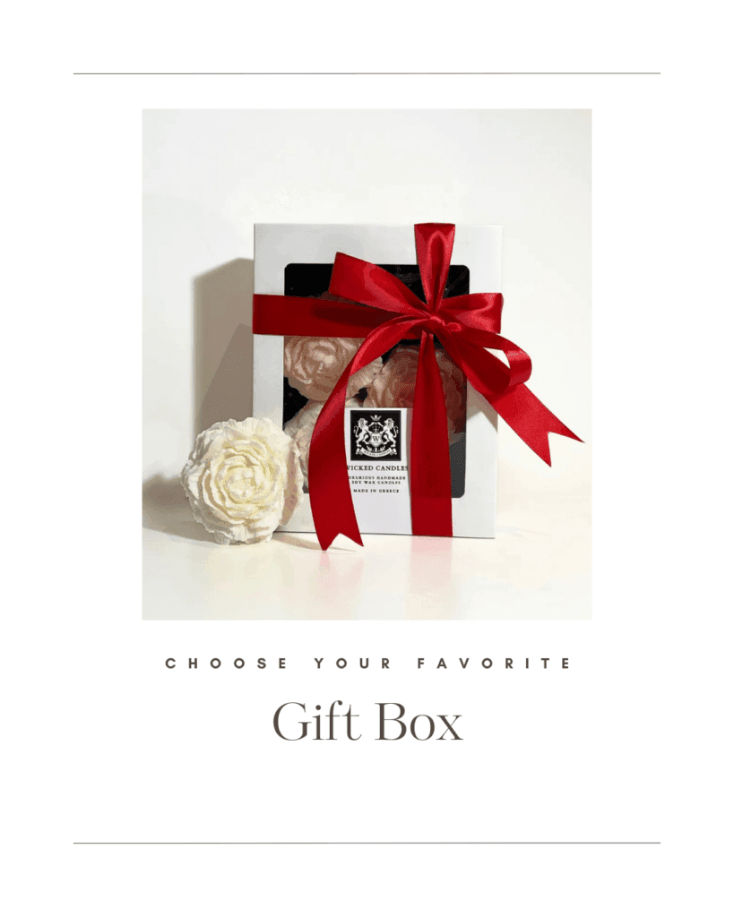 Premium gift box με αρωματικό προϊόν και κόκκινη κορδέλα