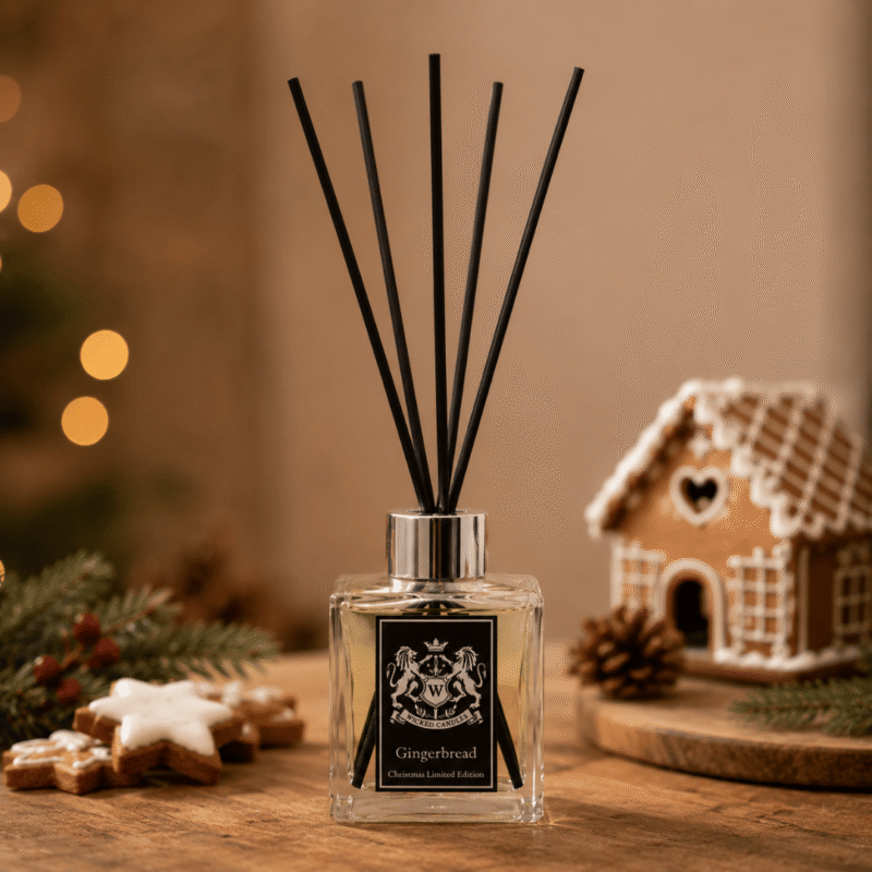 wicked candles reed diffuser gingerbread αρωματικό χώρου με χριστουγεννιάτικο άρωμα