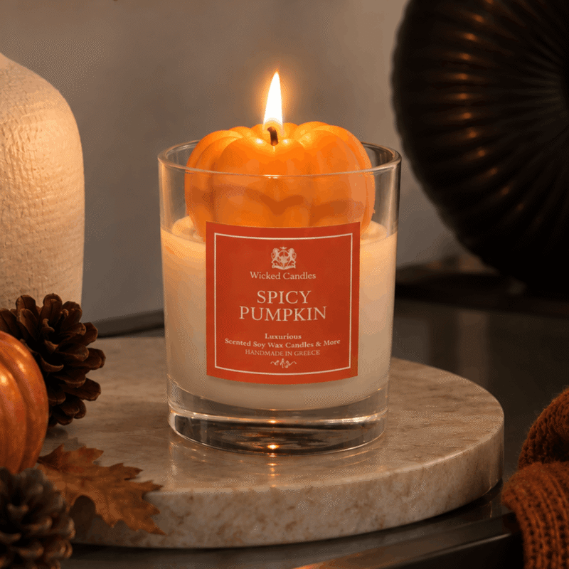 spicy pumpkin wicked candles αρωματικό κερί σόγιας pumpkin spice