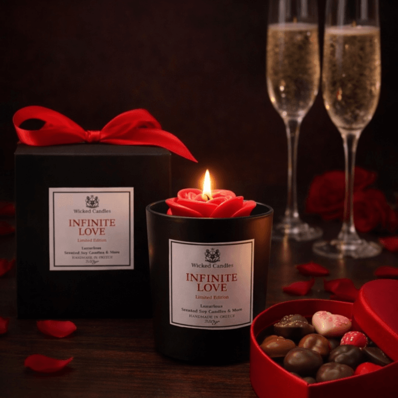 wicked candles valentine's infinite love αρωματικό κερί με τριαντάφυλλο