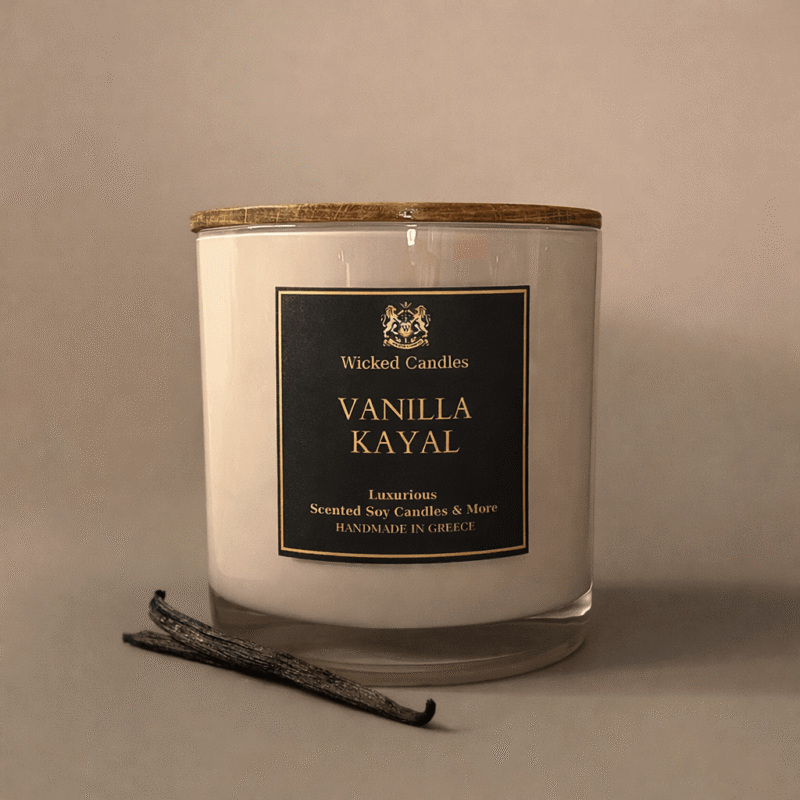 Vanilla Kayal αρωματικό κερί 900g Wicked Candles πολυτελές κερί σόγιας με άρωμα βανίλιας