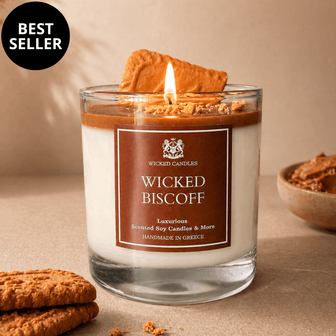 Αρωματικό κερί Biscoff καραμέλα – χειροποίητο κερί σόγιας με άρωμα μπισκότου & salted caramel