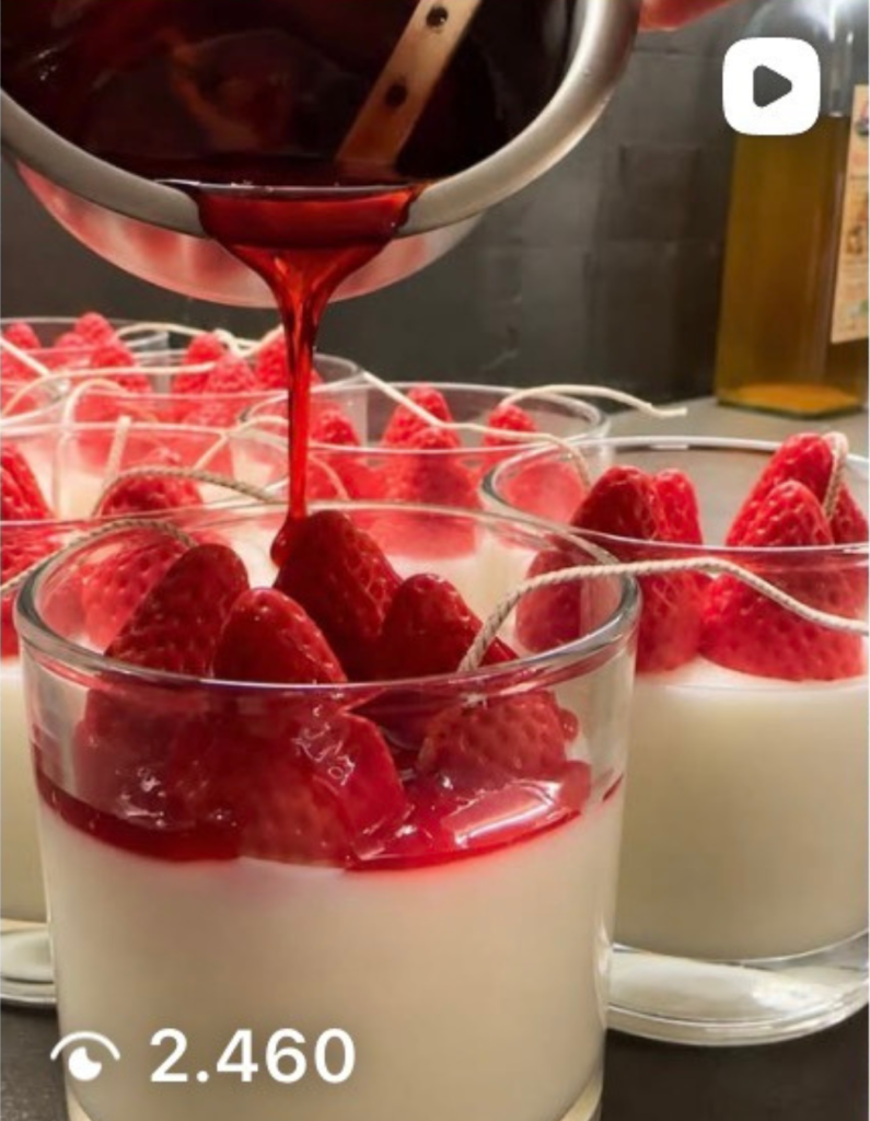 Luxury κερί strawberry dessert – διαδικασία χειροποίητης δημιουργίας Wicked Candles
