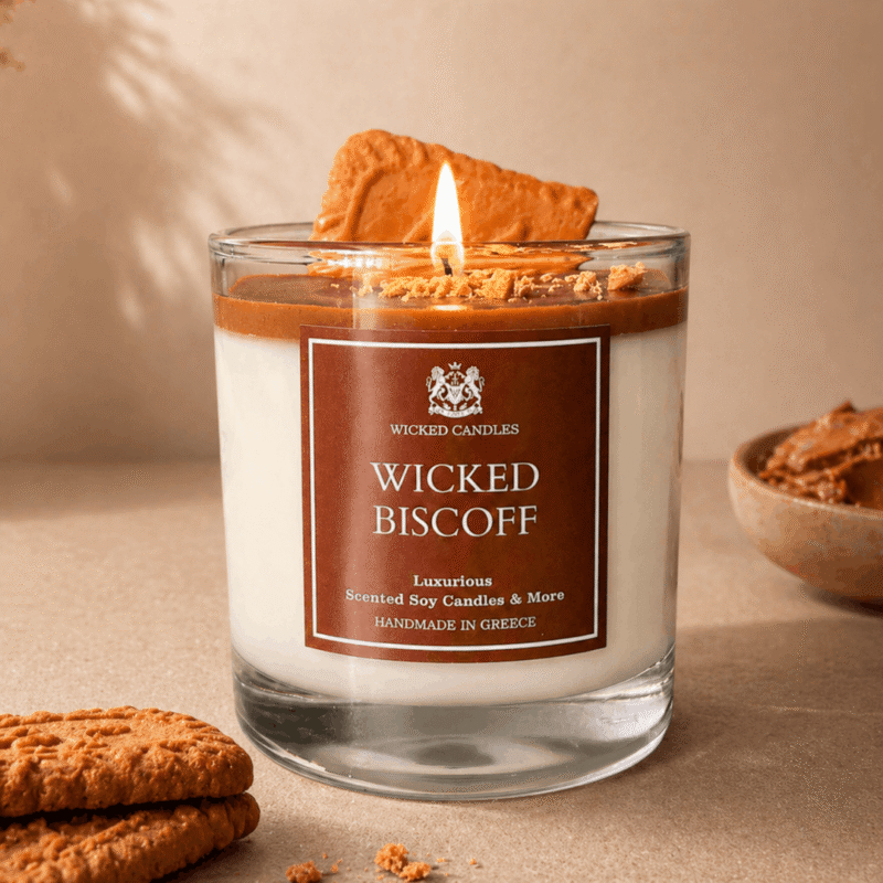 Αρωματικό κερί Biscoff καραμέλα – χειροποίητο κερί σόγιας με άρωμα μπισκότου & salted caramel