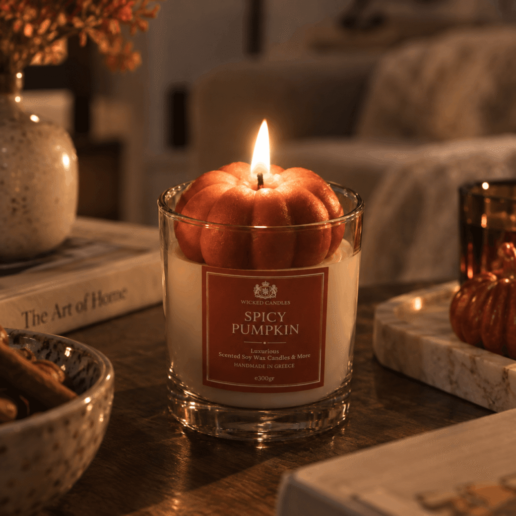 Spicy Pumpkin χειροποίητο φθινοπωρινό κερί σόγιας
