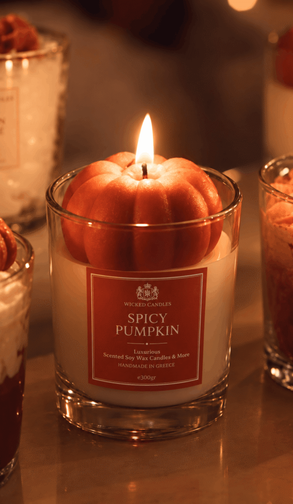 Spicy Pumpkin χειροποίητο φθινοπωρινό κερί σόγιας